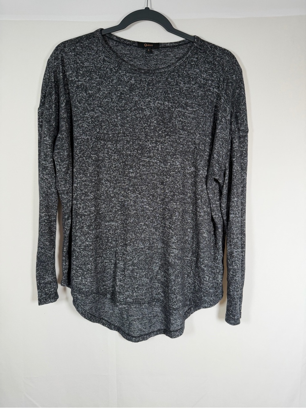 Quince EcoVero Viscose Blend Long Sleeve Curved Hem Tunic Top Oversized